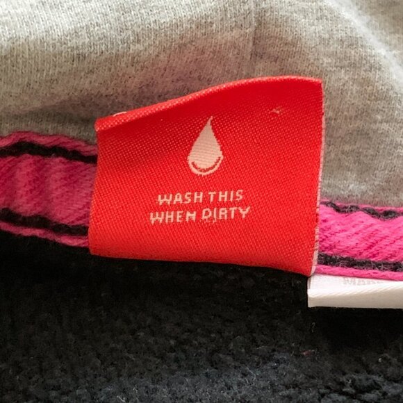 Puma Women's Hoodie Pouch Pocket 4-button Neck Sz M Black w/ Pink Puma Logo 62L - Picture 9 of 10